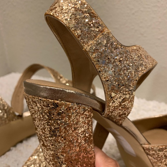Gold glitter Steve Madden Jillyy platform sandals size 8.5 - Picture 6 of 10